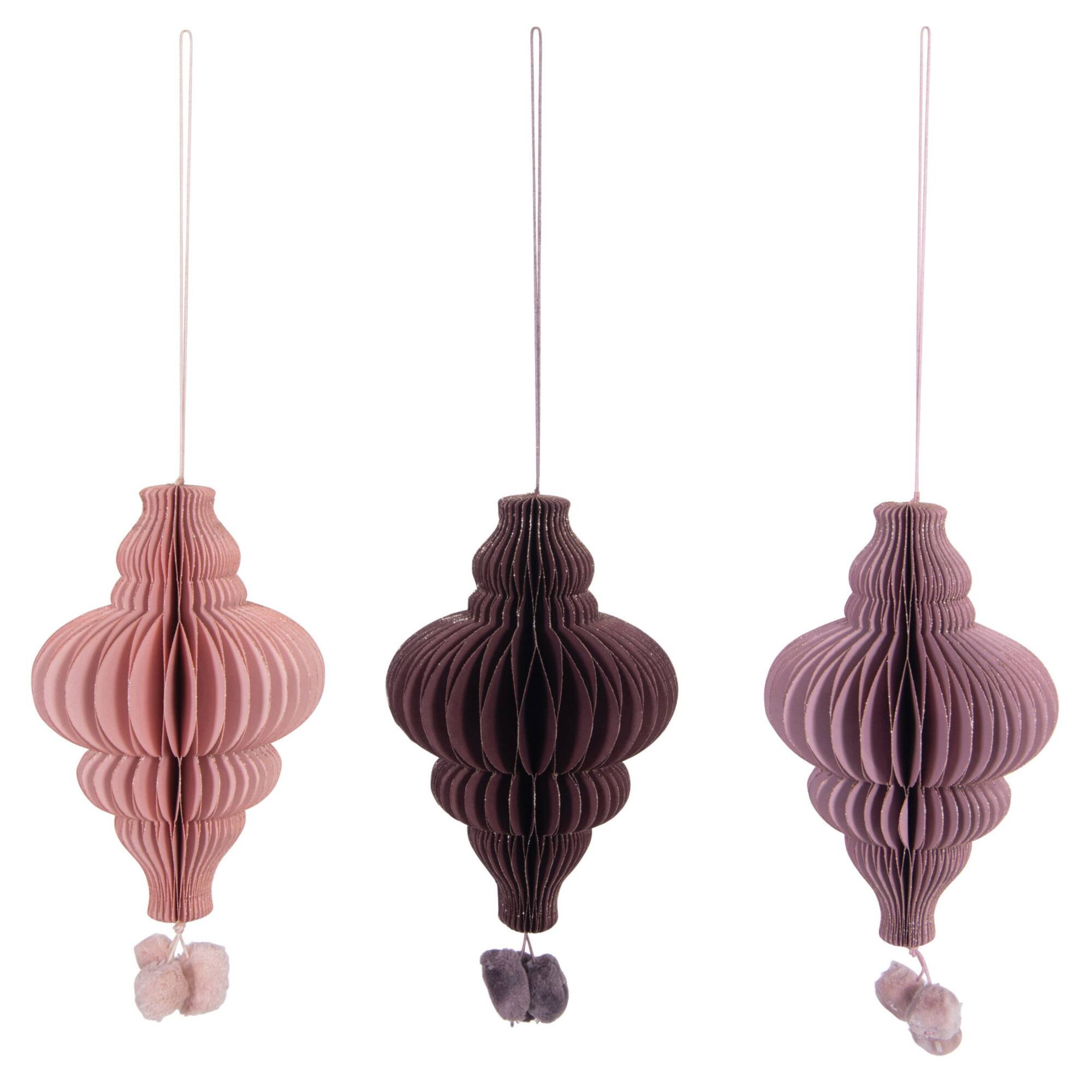 Hello Honey® 6" Paper Ornament with Pom Poms Set